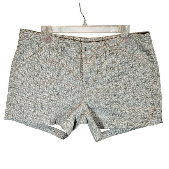 Mondetta Womens Large Patterned Cotton Blend Shorts Gray pockets casual stretch - Picture 1 of 11